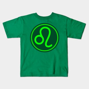 Cool Green Leo Symbol Kids T-Shirt